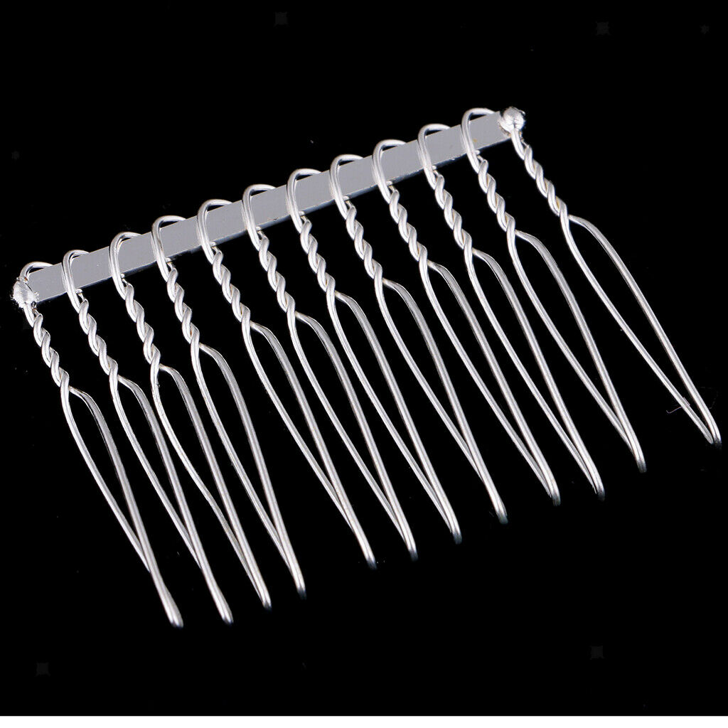 20x Metal Hair Clips Side Combs 12 Teeth DIY Women Hair Accessories Findings -