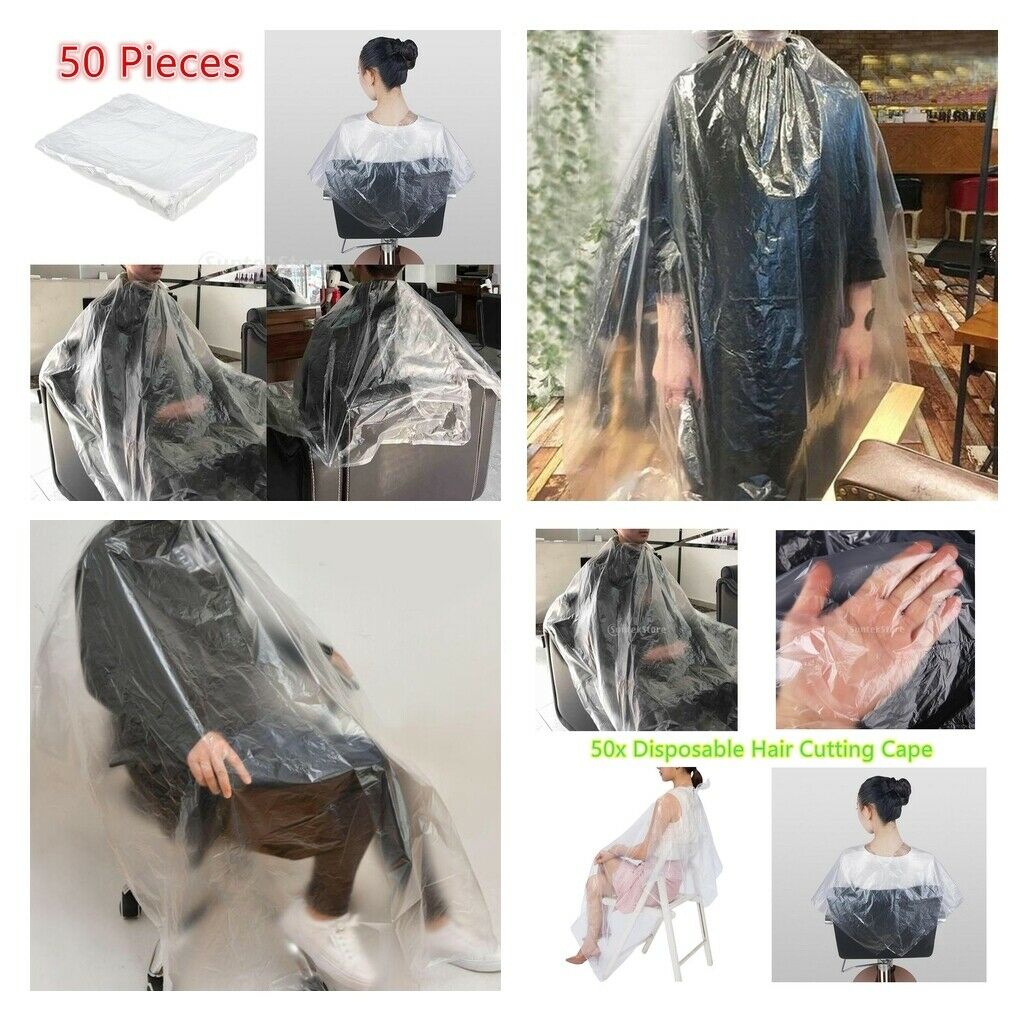 100x Large Disposable Hair Cutting Cape Gown Barber Capes Hairdressing
