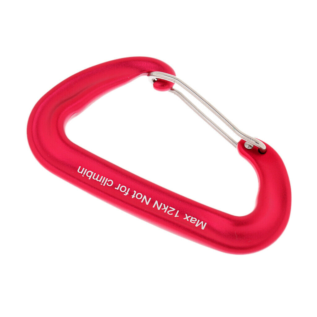 6 Pieces 12KN Aluminum Wire Gate Carabiner for Hammock Camping Hiking Red