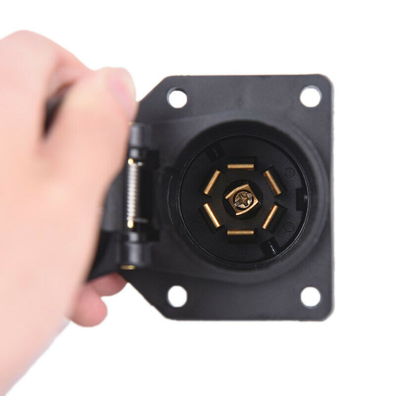 7Pin 7 Way Round Trailer Connector Male And Female RV Light Plug Adapter  HsBDD