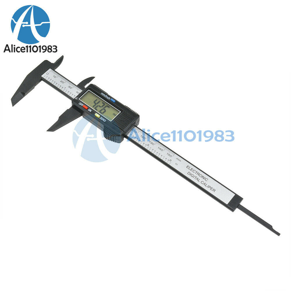 150MM 6inch LCD Digital Electronic Carbon Fiber Vernier Caliper Gauge Micrometer