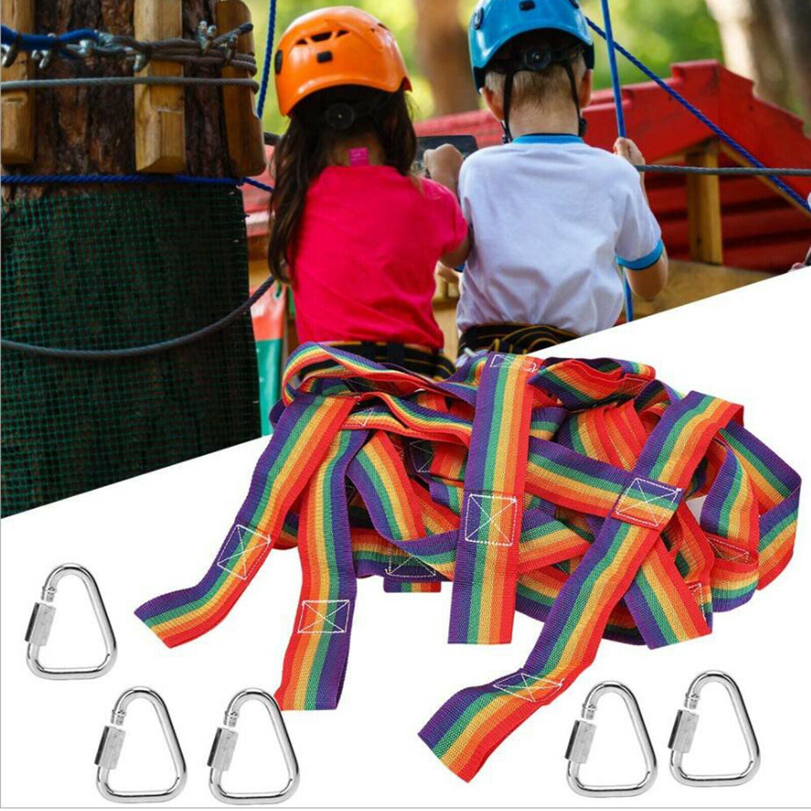 Nylon Kid's Climbing Net Rope Ladder Jungle Gyms Equipment 250KG Capacity