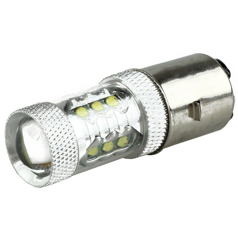 80W BA20D H6 White 16 LED Motorcycle MotorBike/Moped/ATV Headlight Bulb H1B2B2