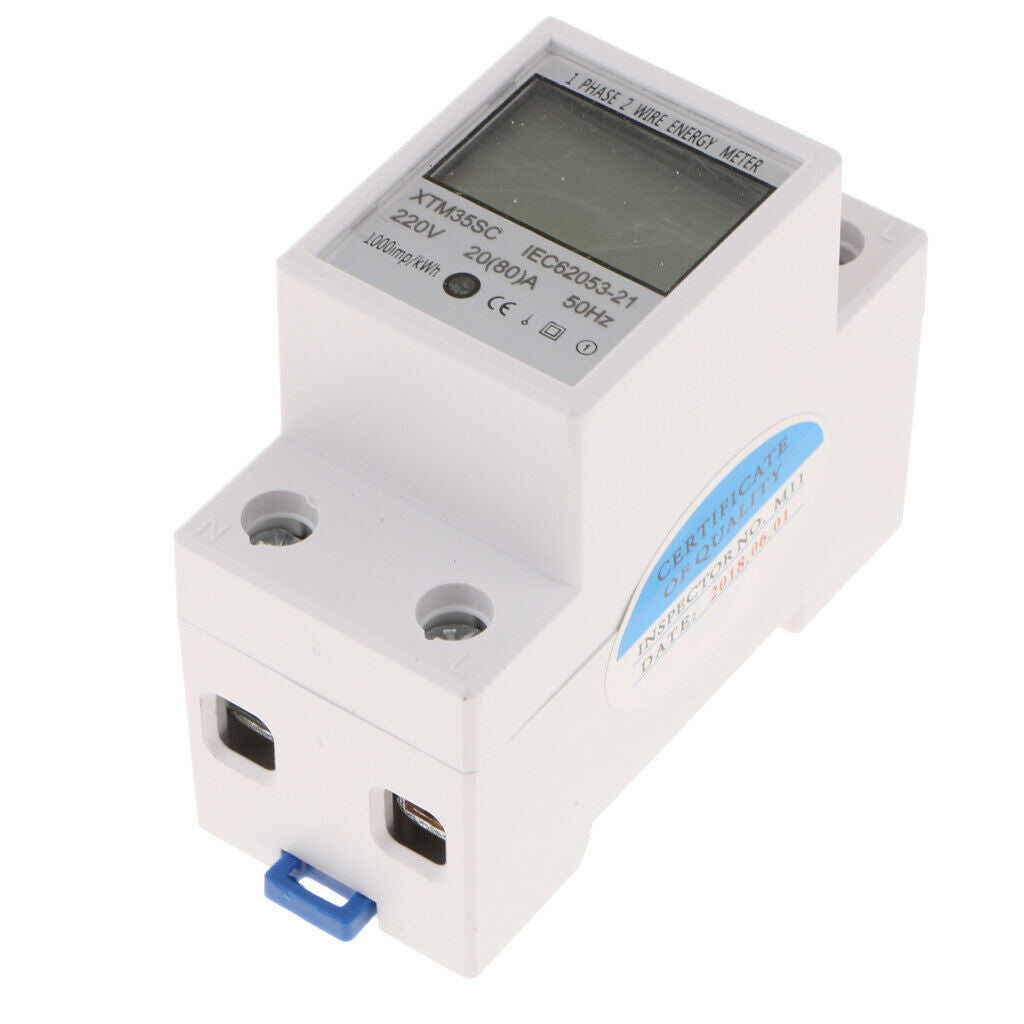 XTM35SC 220V Single Phase Din Rail KWH Watt Hour Din-rail Energy Meter LCD