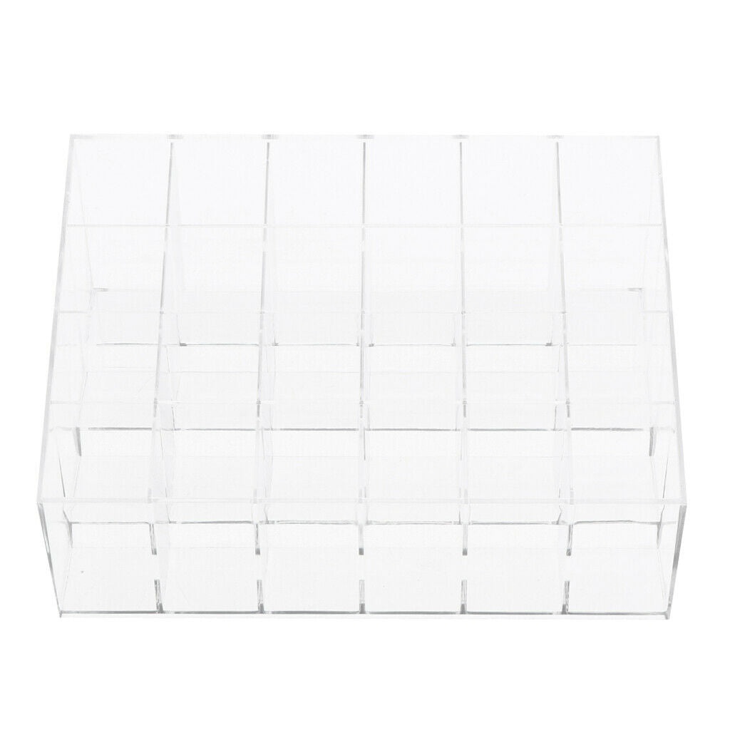 Clear Acrylic 24 Slot Lipstick Display Holder Stand Organizer Transparent