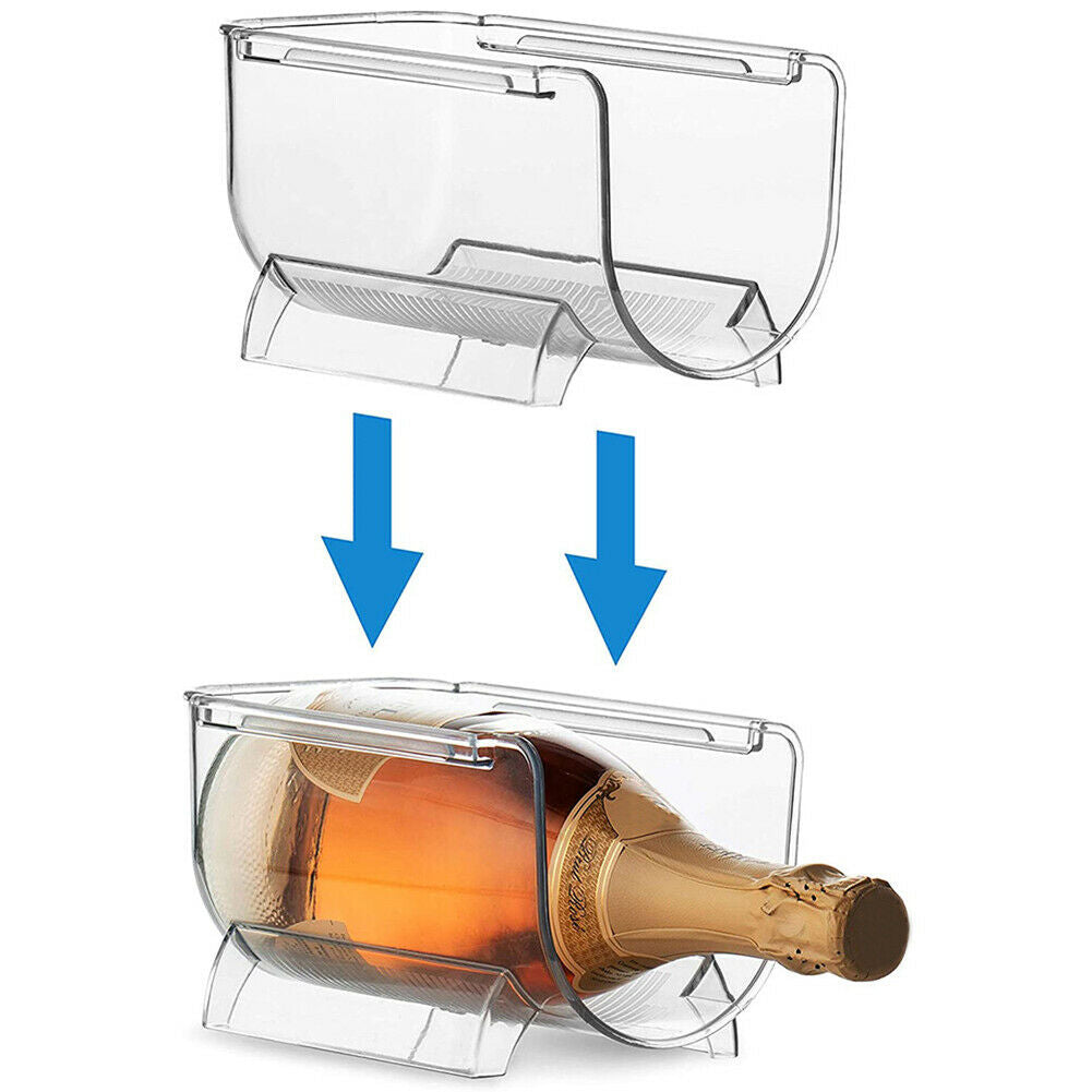 Pantry Fridge Stackable Plastic Wine Rack Holder Clear Wine Bottle Organizers