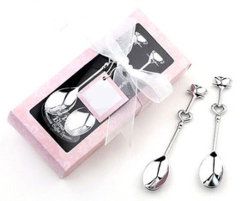 Special 1 Pair Heart Tea Coffee Drinking Spoon Teaspoon Wedding Part.l8