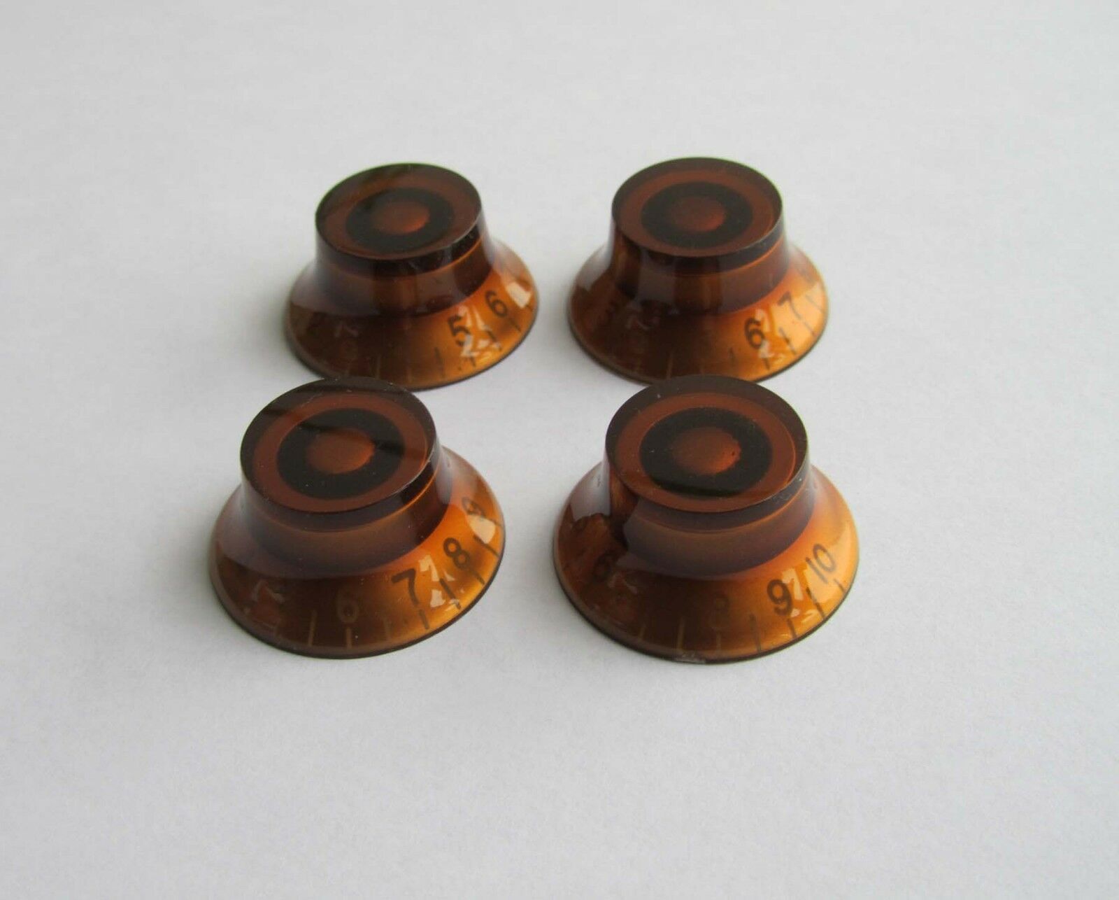 4x LP Amber Guitar Knobs Top Hat Knobs Bell Knobs Fits Les Paul