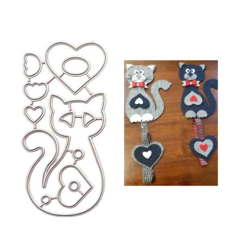 Cartoon Cat Cutting Dies Stencil DIY Scrapbooking Album Paper Template