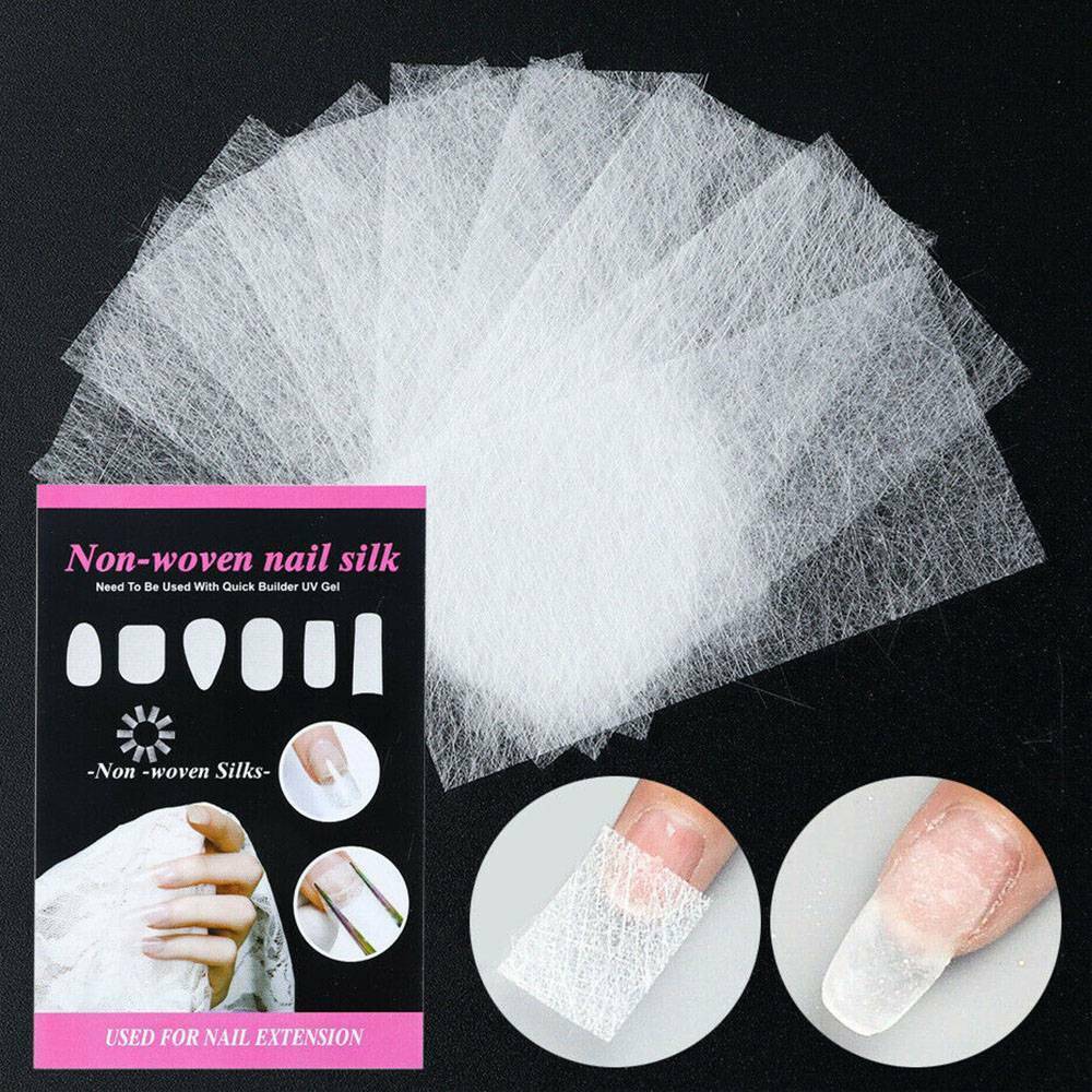 10Pcs/Set Nail Art Non-woven Silk Fiberglass Gel Tips Extension Fiber Glass Form