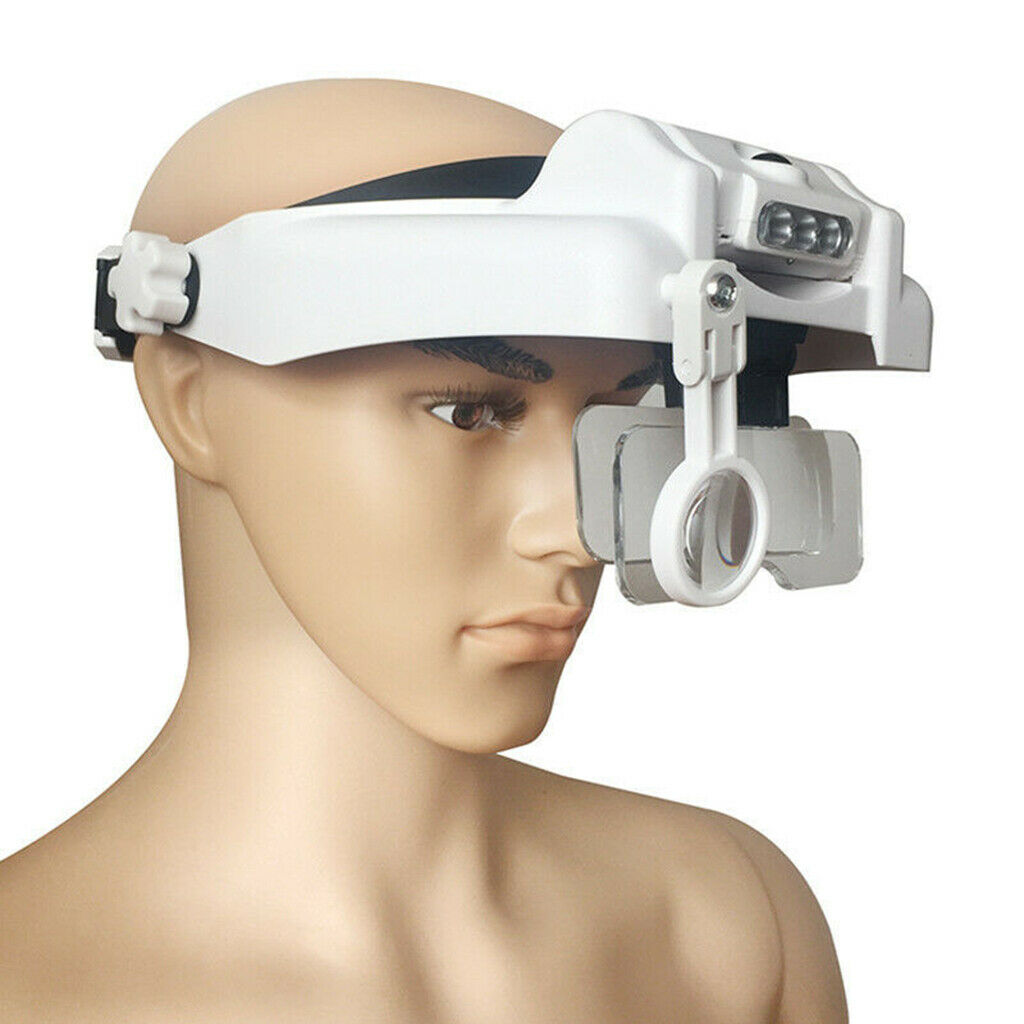 Jewelers Head LED Light Head Loupe Repair Magnifier w/ Lens Magnifying Glass