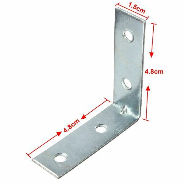 10pcs Zinc Plated Metal Type L 50x50mm Corner Brace Angle Bracket Joint Support
