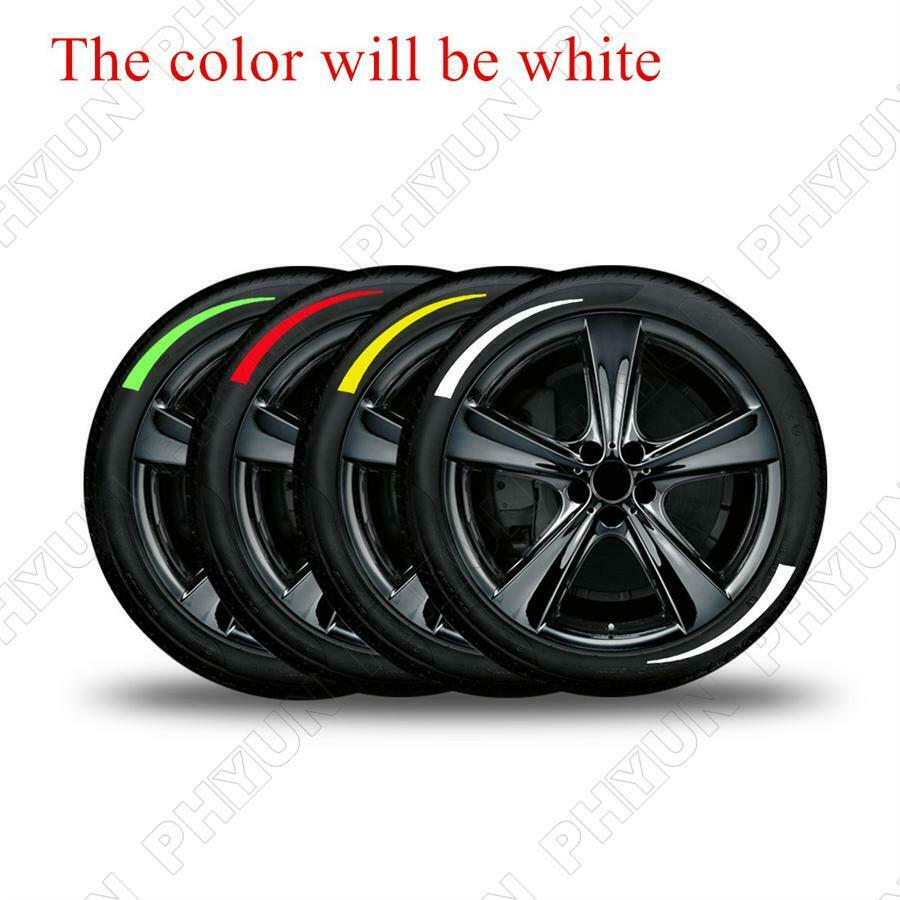 8x Car Tires Decals Decoration Stickers Kit White Rubber Blade Style Decoration
