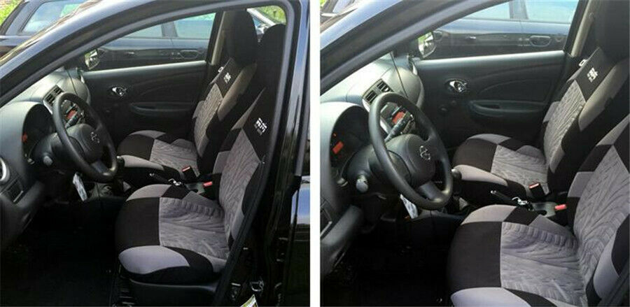 2PCS Classic Washable Embroidery Car Seat Covers Cushion Set For Front Universal