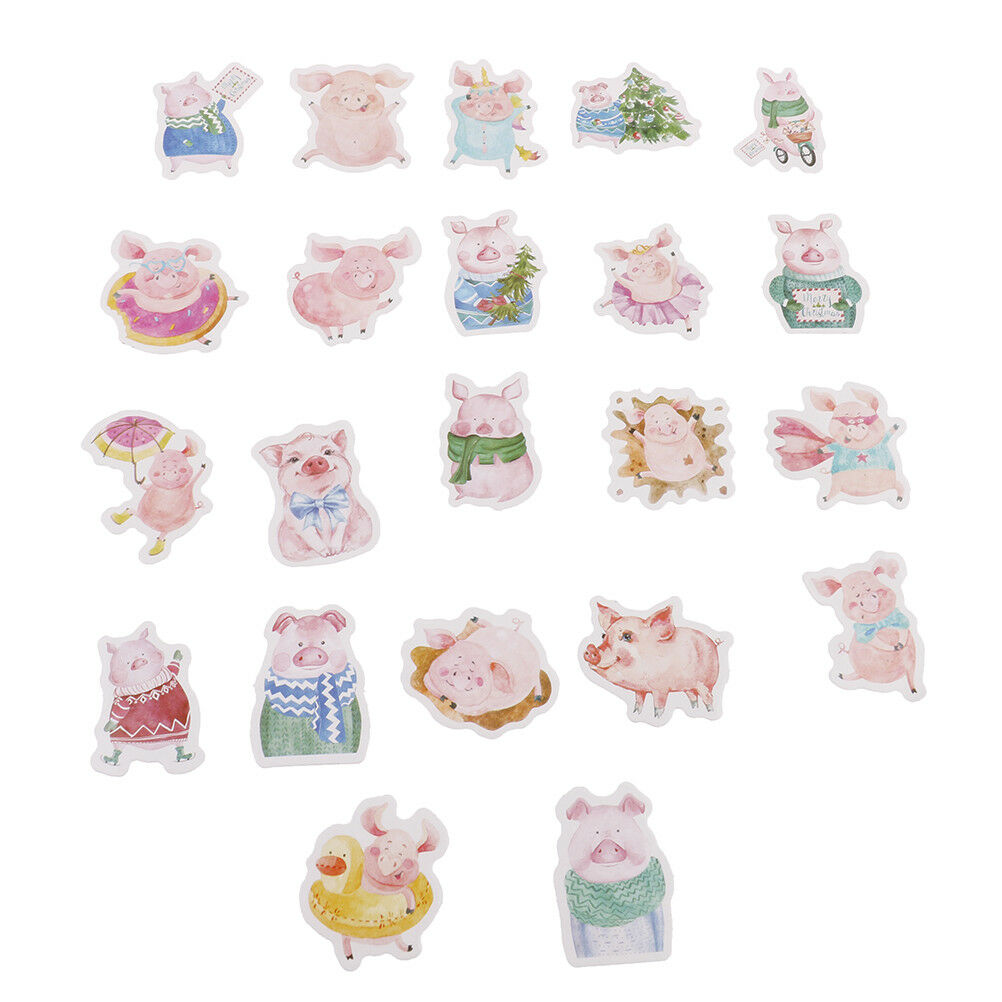 46pcs Pink piglet paper decor diy diary scrapbooking label sticke.l8