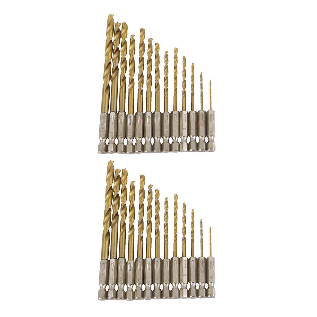2 HSS Drill Bits Titanium Coated Twist Drill Bit, Stainless Steel, 1/4 ''