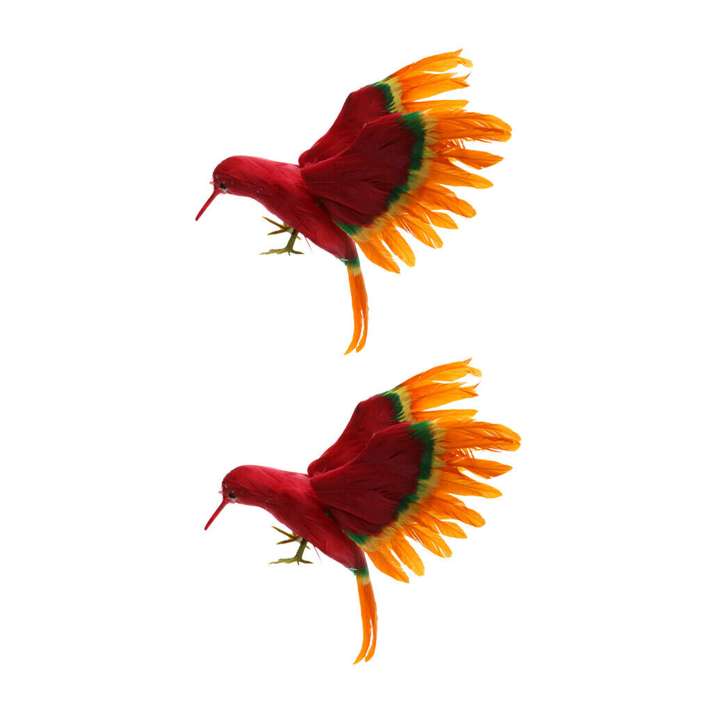 2Pieces Artificial Birds Handmade Kid Craft Home Photograph Party Wedding DIY