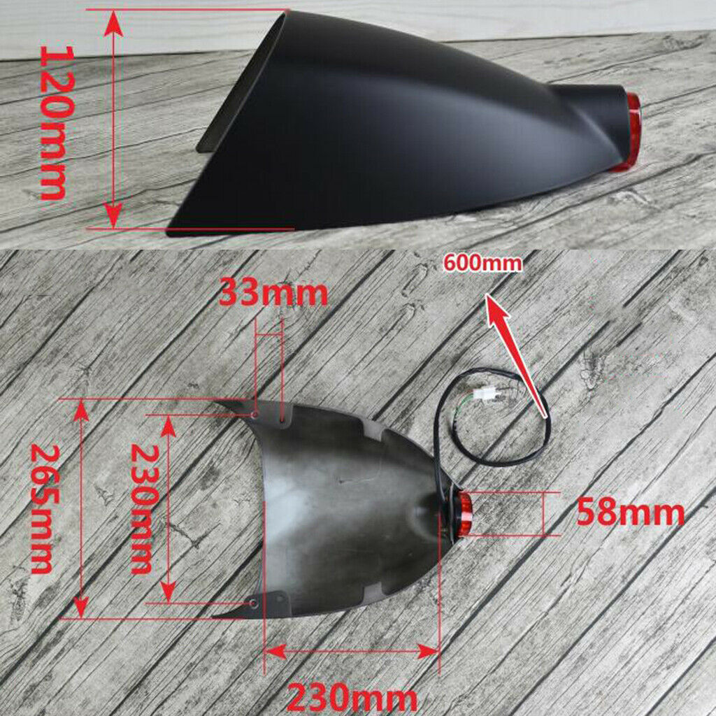 Motorcycle Rear Seat Cowl Cover Fairing LED Light For Retro