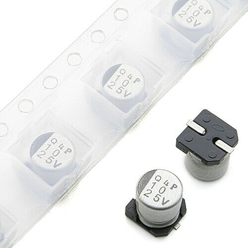 [100pcs] UUT1E100MCQ1PS 10uF 25V Electrolytic SMD-5X5.8