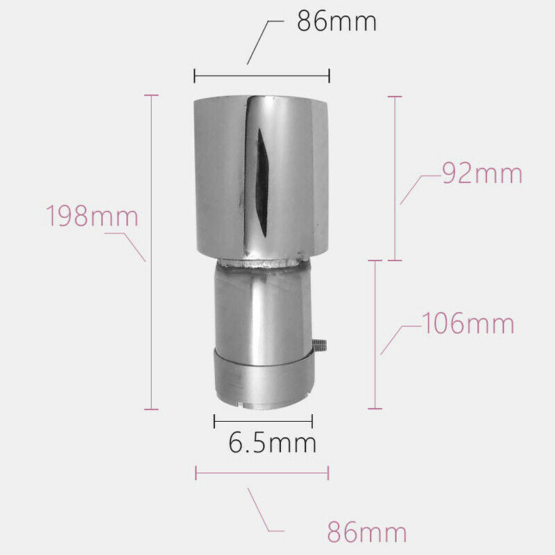 65mm Inlet Stainless Steel Car Exhaust Pipe Tail Muffler Tip Throat Tube 2 Bolts