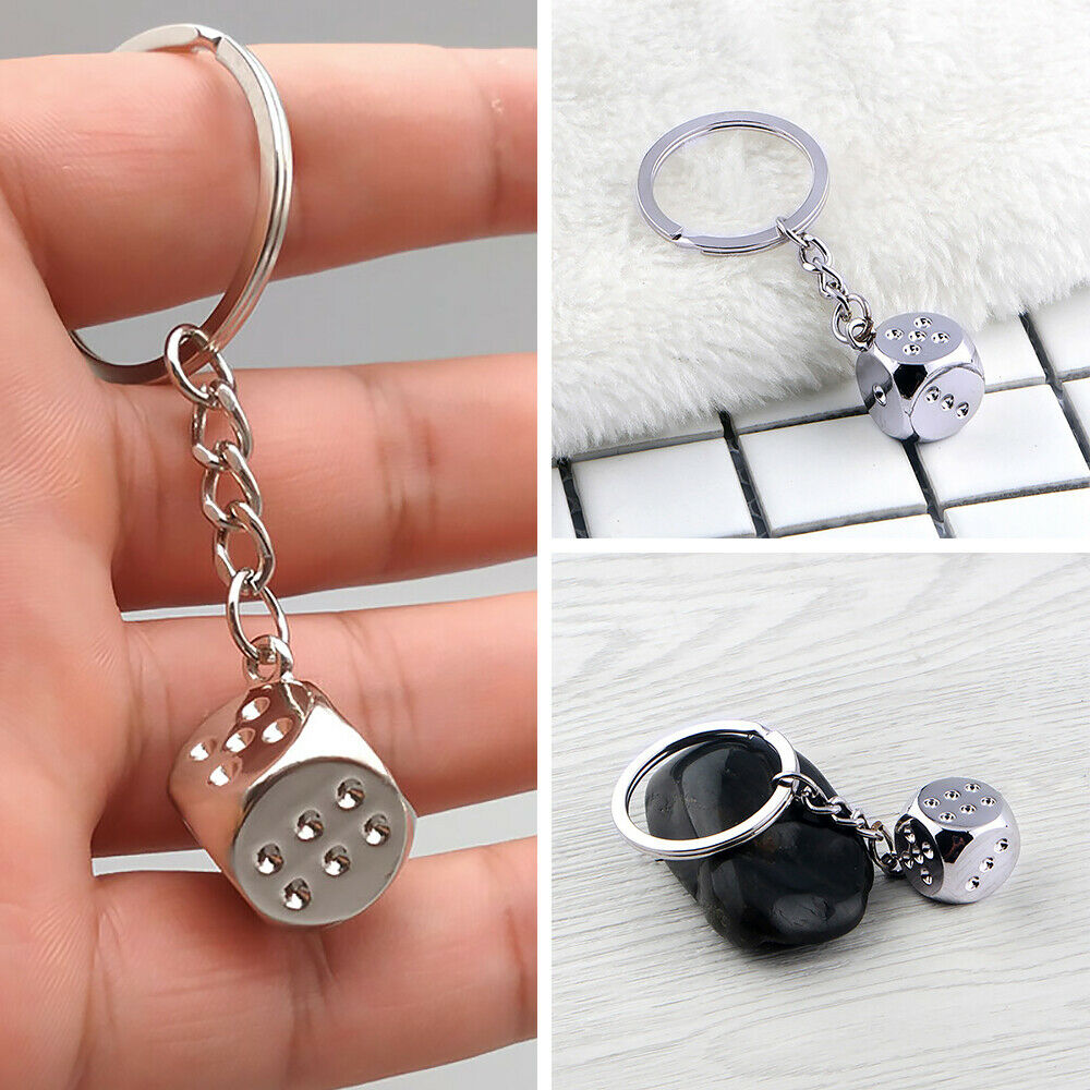 Fashion Dice Key Ring Key Chain Keyring Car Keychain Pendant Charm Gift 1PC