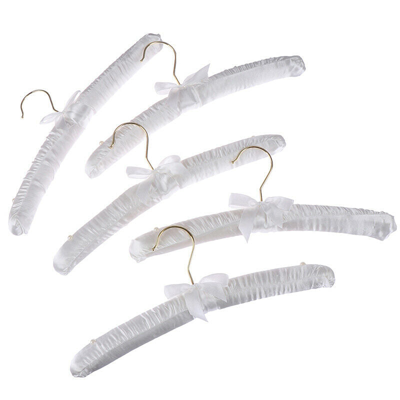 5x Clothes Hangers Satin Padded Luxury Soft Coat Hanger:0Z9D FT