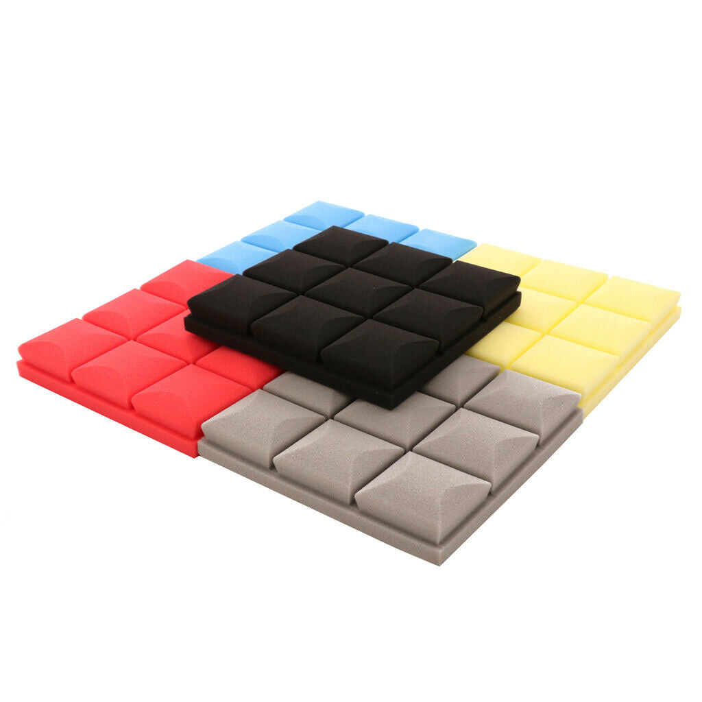 6 Pcs Sound Absorption Foam Panel Studio Soundproofing Foam for KTV Red