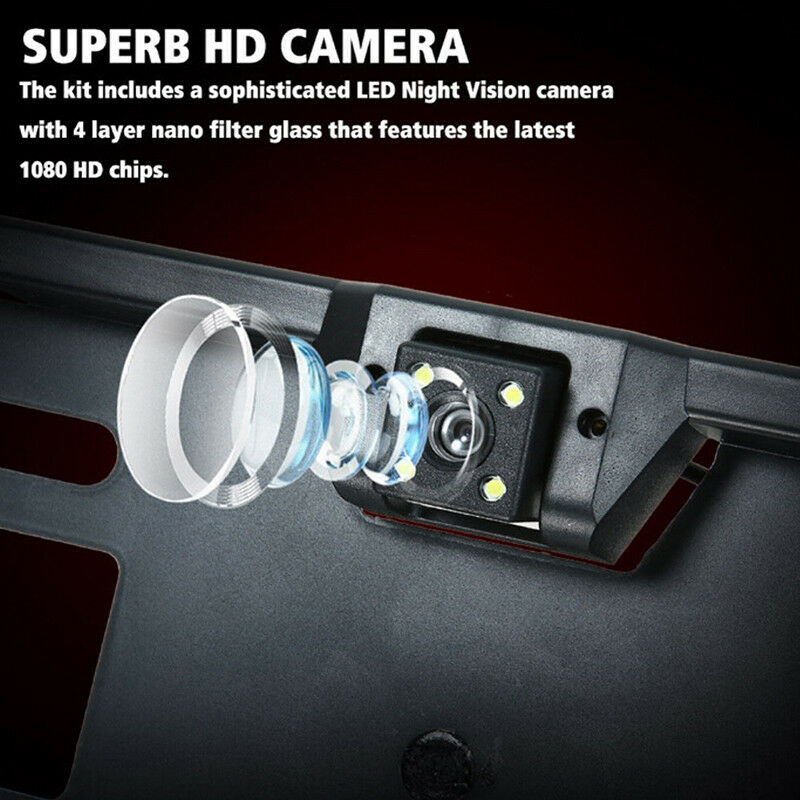 EU Car License Plate Frame Rear View Reverse Backup Park Night Vision CameraBDA