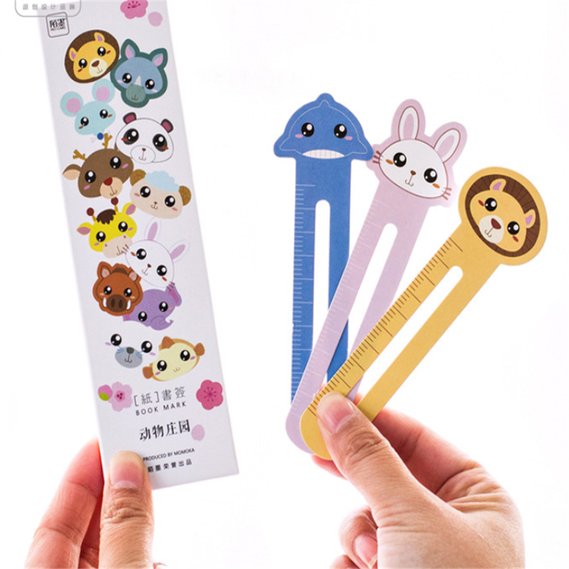 30pcs/Pack animal style Bookmarks  Message card student Supplies Ruler function