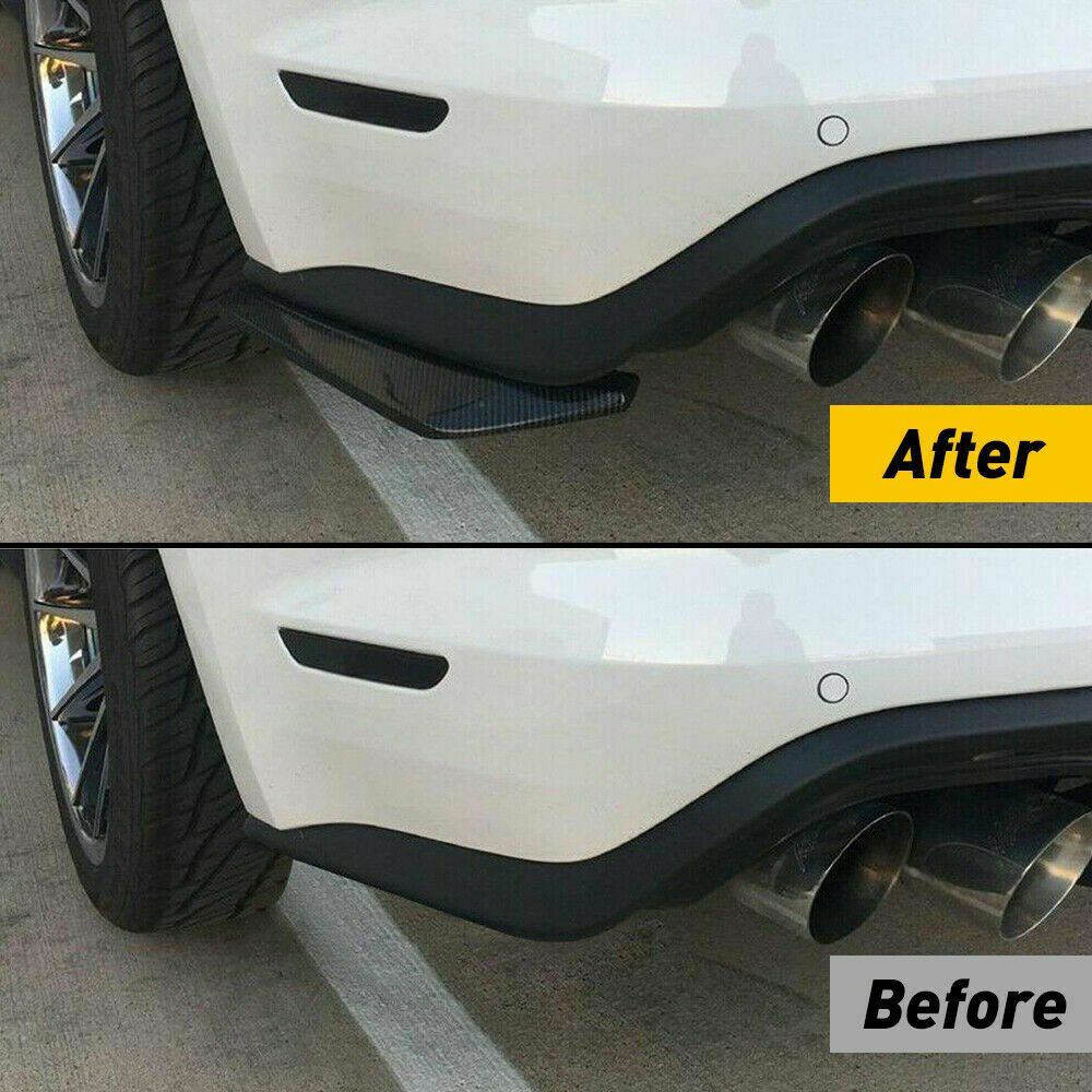 Carbon Fiber Auto Car Bumper Spoiler Rear Lip Side Skirt Splitter Winglet Wing