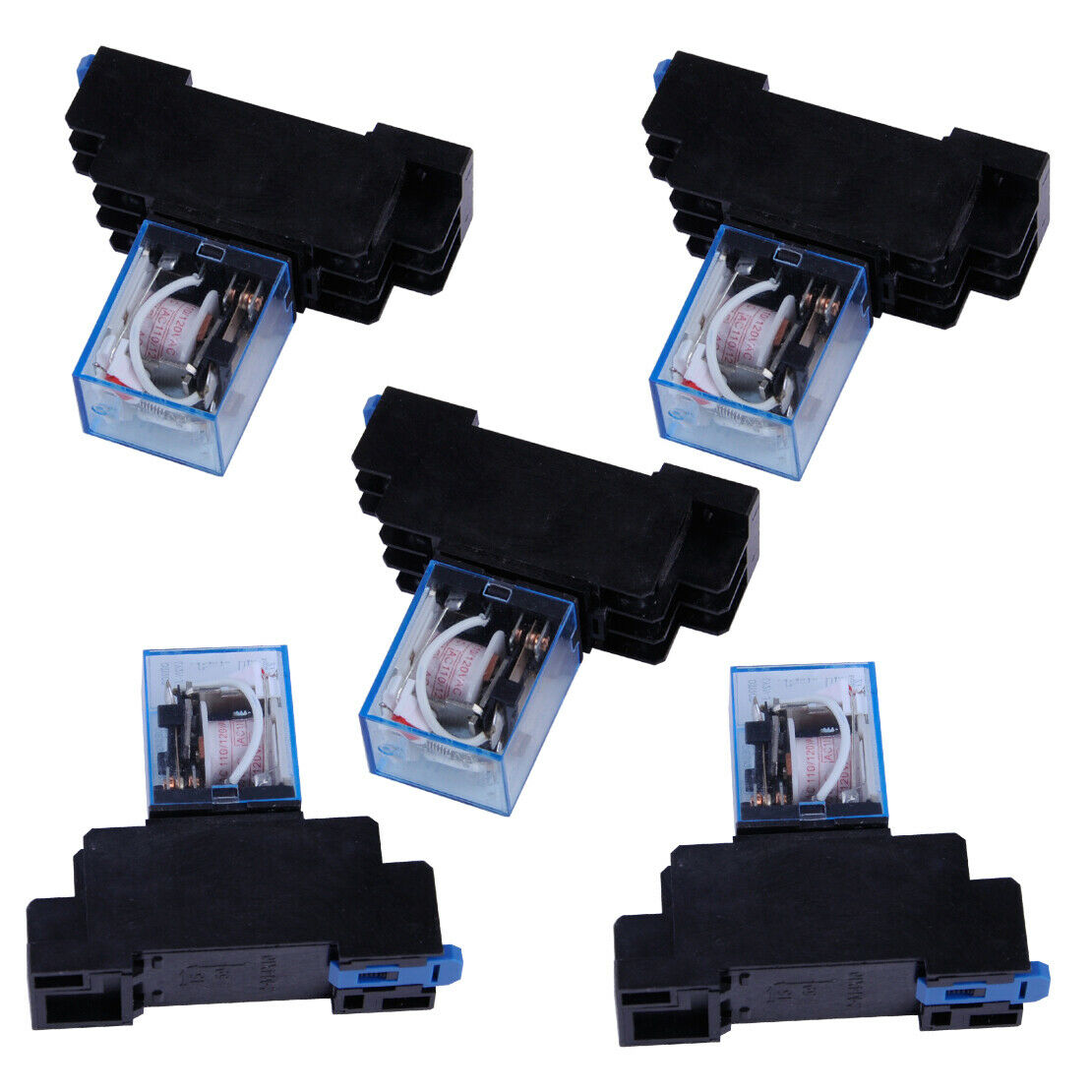 5pcs LY2NJ Coil Power Relay 110V AC 10A 8 Pin 2NO 2NC DPDT With Socket Base An