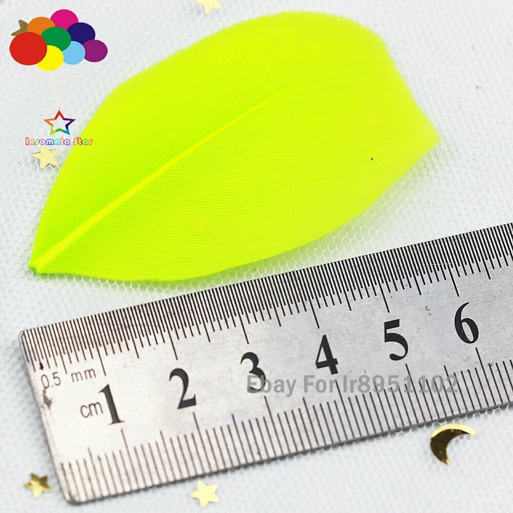 100 pcs Natural dyeing Fluorescence Goose Feather 5-7 cm DIY feathers for crafts