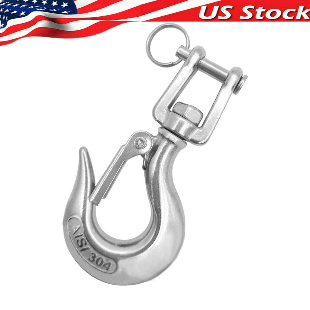 Rustproof Stainless Steel Rotary Spring Snap Hooks Boat Anchor Rigging Clip