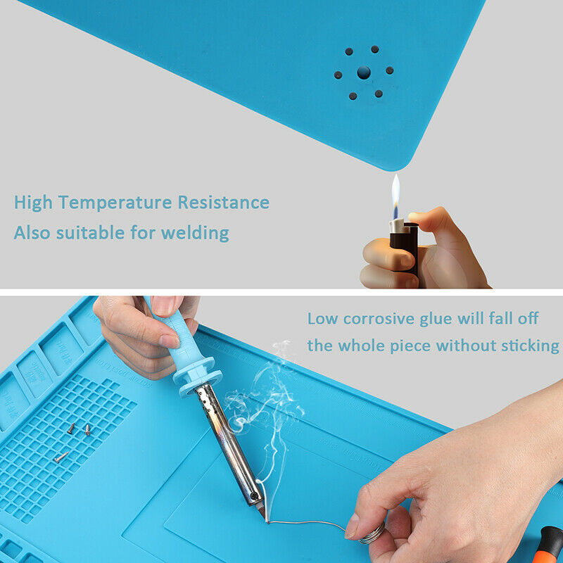 Magnetic Insulation Soldering Iron Silicone Pad Desk Work Pad Telephone Repair