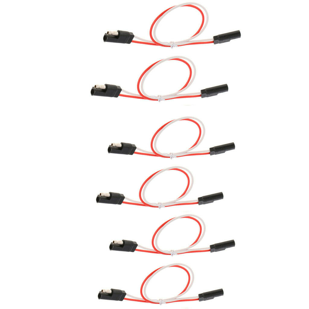 6Pcs Quick Disconnect 18 Gauge 13" 2 Pin SAE Wire Harness Plug Waterproof