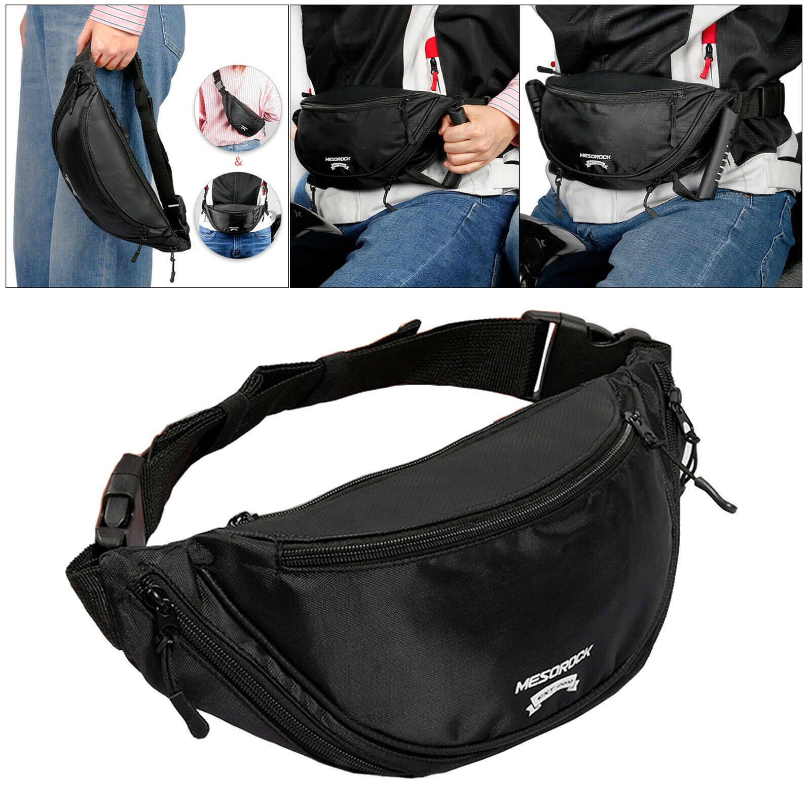 Oxford Rear Seat Safety Belt Bag for Motorcycle Passenger Cycling Adults