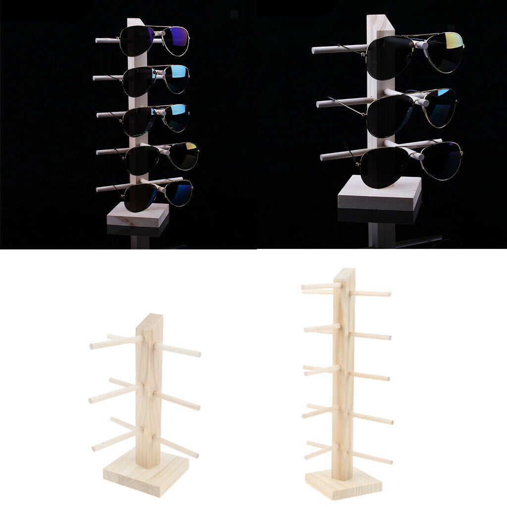 2X Wooden Glasses Display Rack Case Sunglass Organizer Shelf for Glasses Store