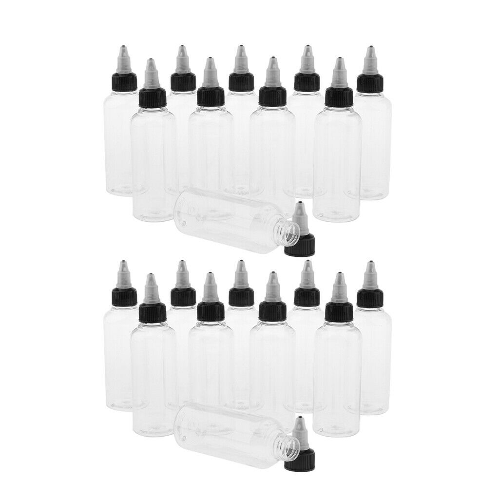 20x 3.4oz Plastic Makeup Cosmetics Dispensing Bottles for Paint Oil Ink