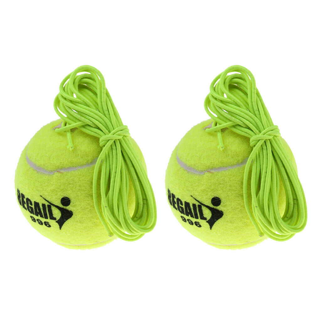 2PC Tennis Trainer Ball Tennis Single Self-Study with Elastic Rope Gear