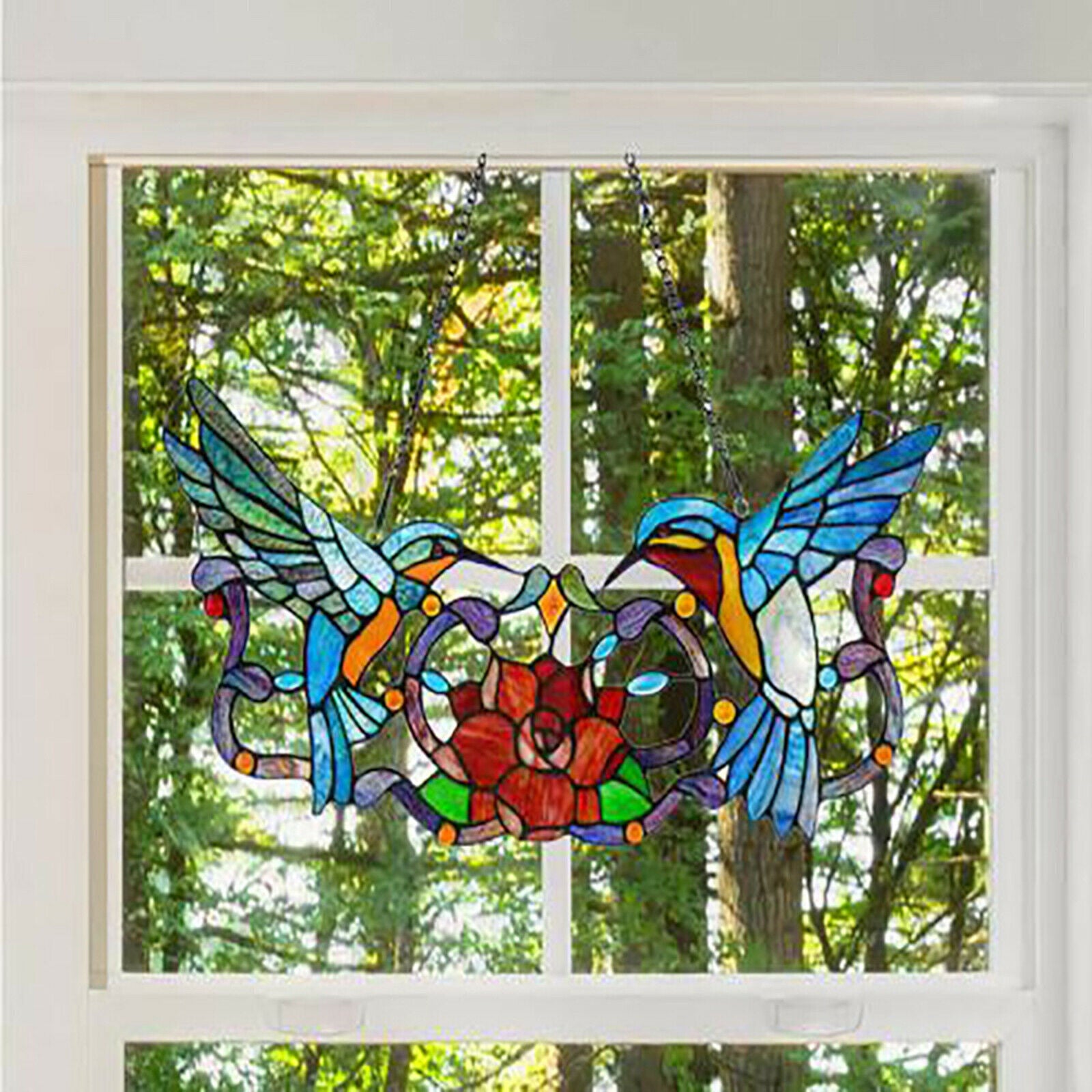 Multicolor Hummingbird Ornament Wall Hanging Pendant Garden Patio Tree Decor