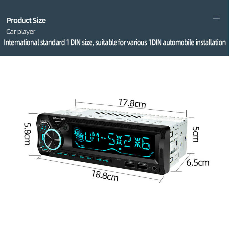4-Channel Bt Radio Audio Car Stereo MP3 Player Remote Control USB w/ Microphone