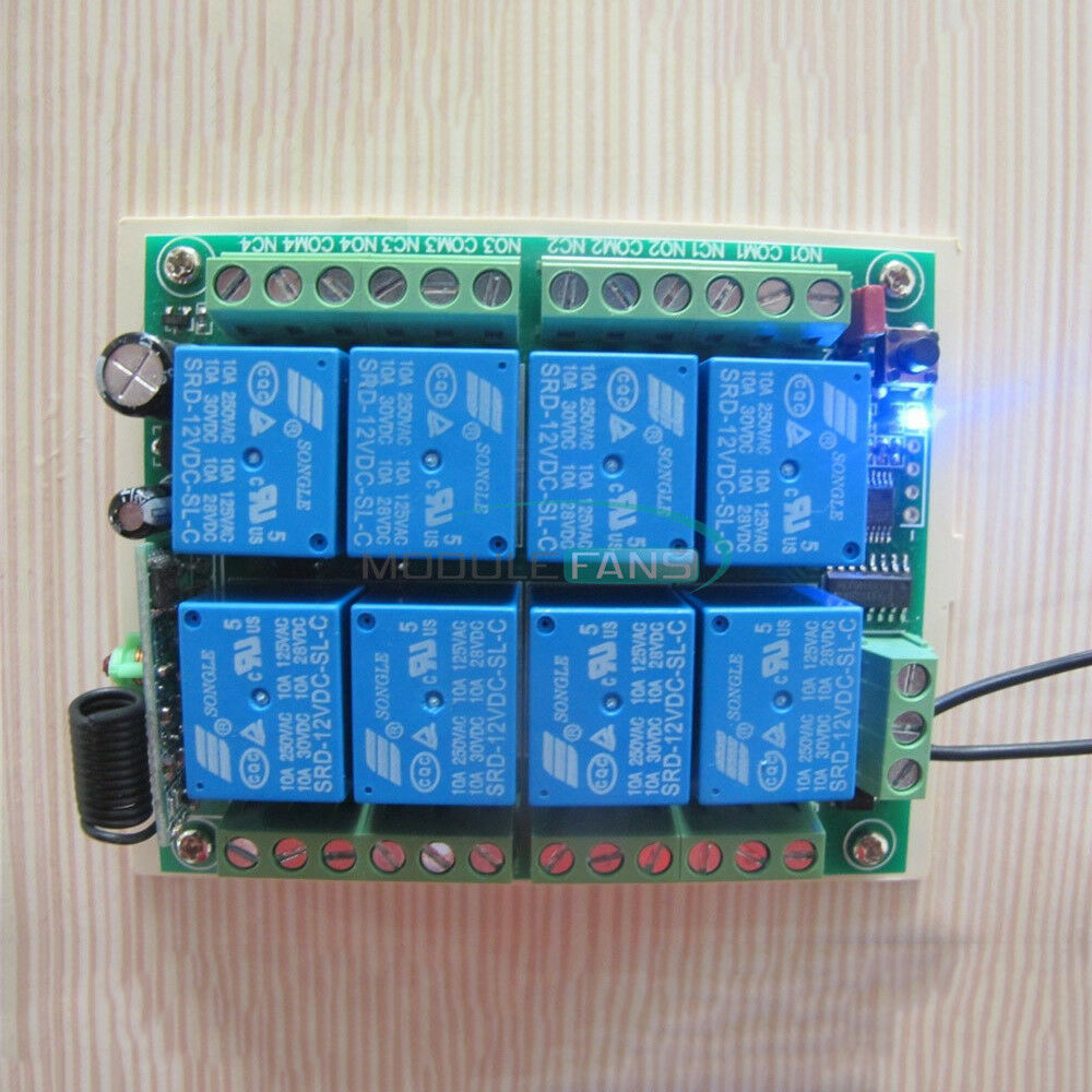 DC 12V 8-Channel Relay RF Switch 1000m Remote Control Transmitter+ Receiver