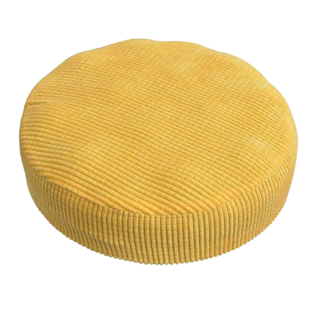 Winter Plush Bar Stool Cover Round Lift Chair Seat Sleeve Yellow_35x35x10cm