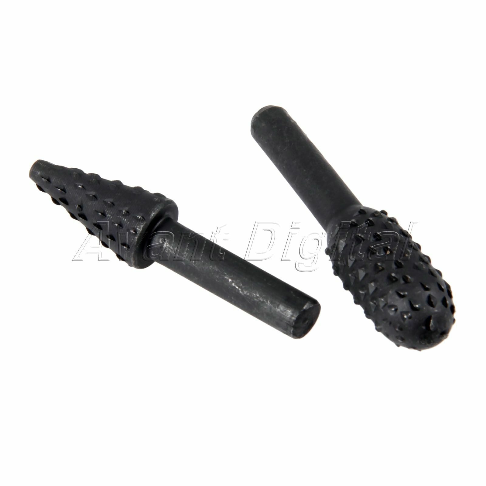 5pcs Rotary Burr File Set Wood Carving File Rasp Drill Bit Set 1/4" Shank Tool