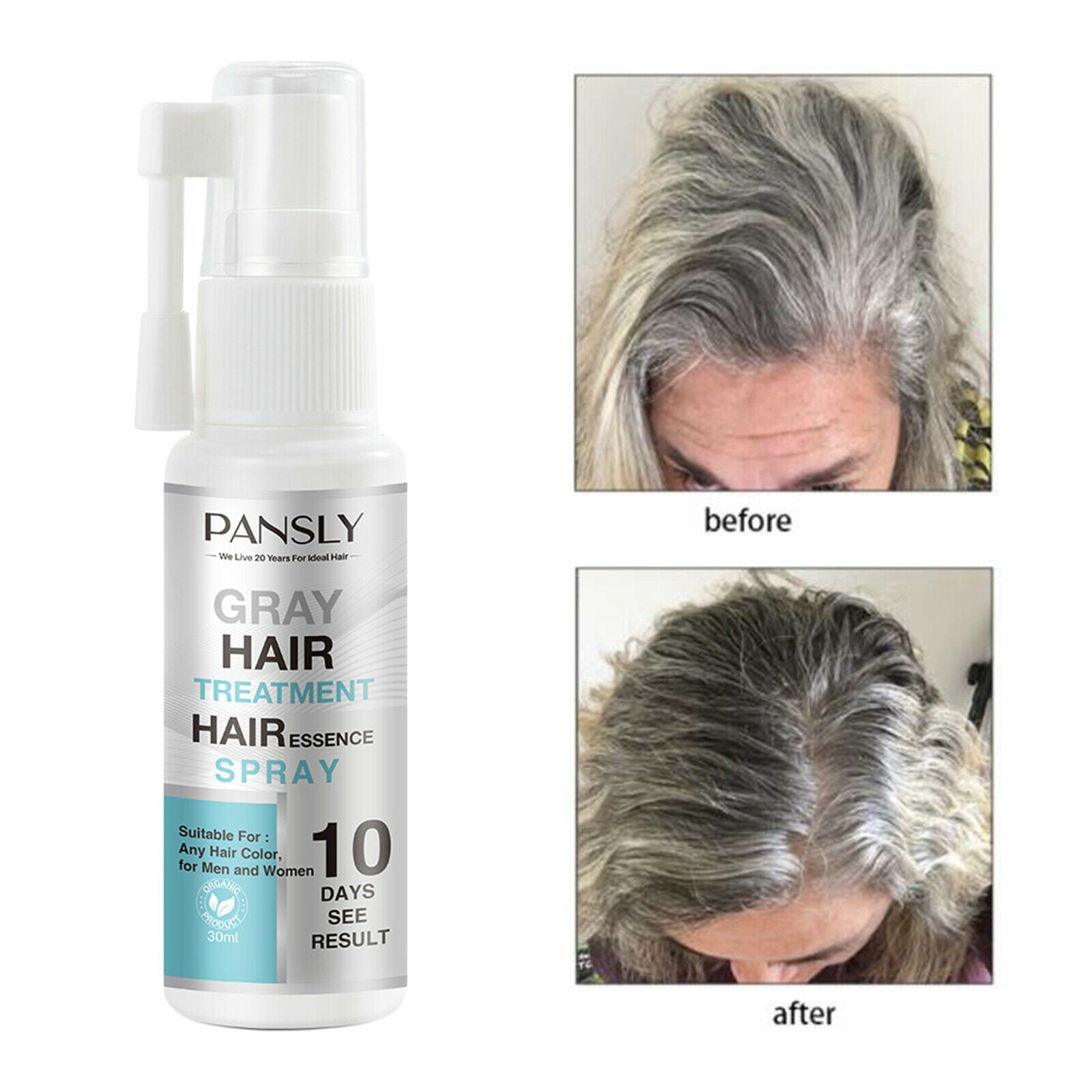Herbal Cure White Hair Treatment Spray Beard Hair Restore Scalp Treatment