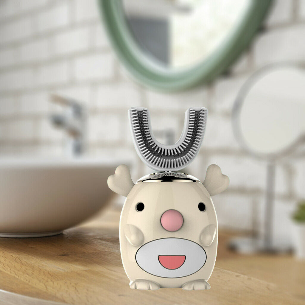 360Â° Auto Electronic Toothbrush Smart Children U-Shaped Cute Cartoon Shape Fun