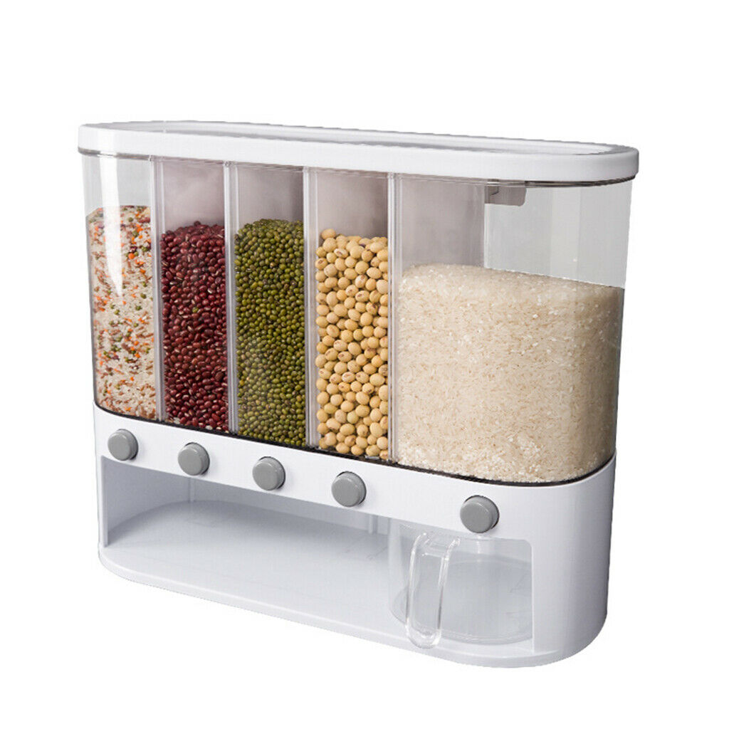 12L Automatic Rice Dispenser,Plastic Food Stroge Container w/ Lid,Moisture Proof