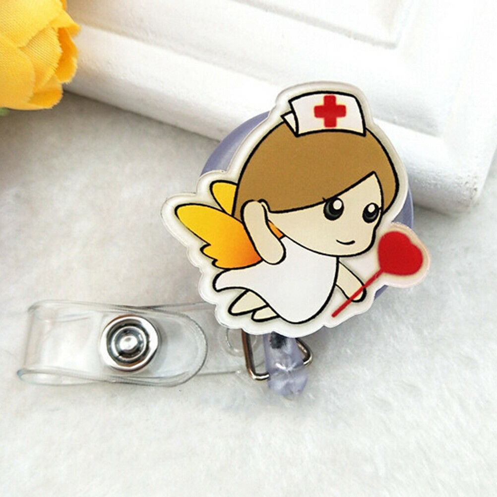 Retractable Badge Reel Nurse Exihibiton ID Name Card Badge Holder School S.l8