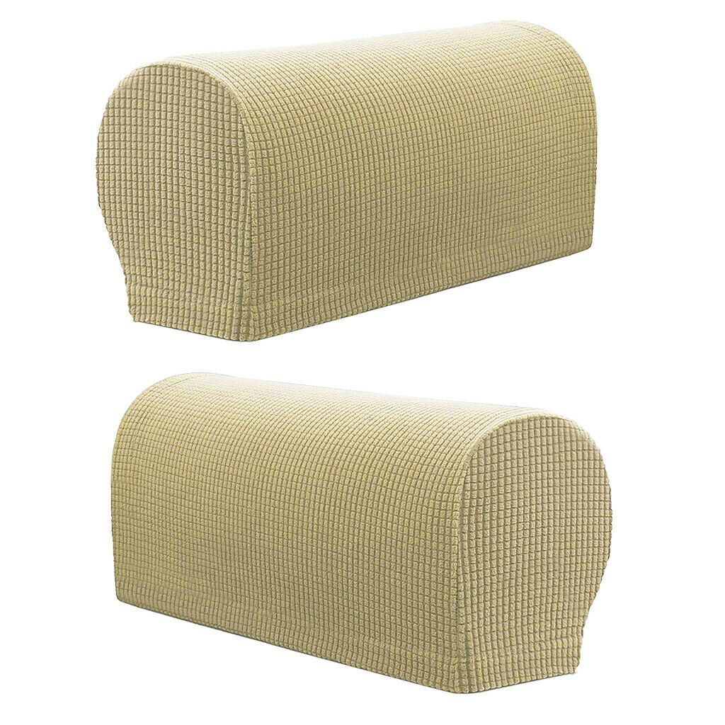 Set of 6 Flannel Furniture Sofa Armrest Covers Protectors Beige