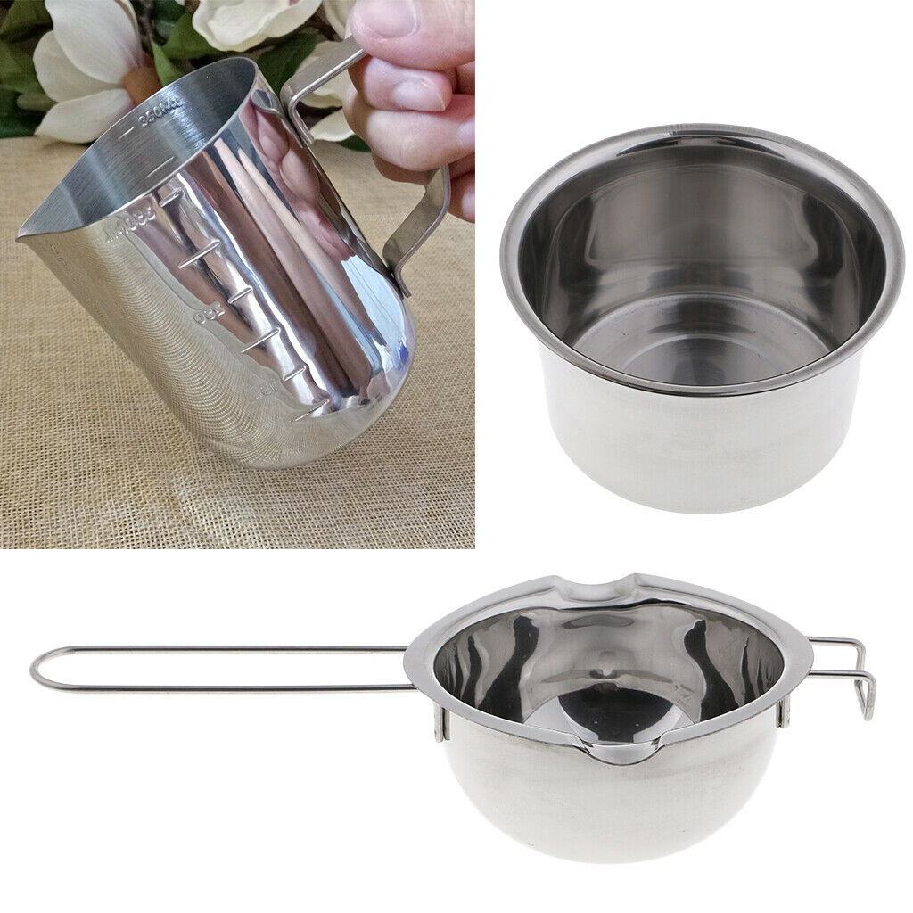Prettyia 3set Stainless Steel Candle Wax Melting Pot Soap Candle Making Tool